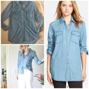 CUPCAKES AND CASHMERE chambray top